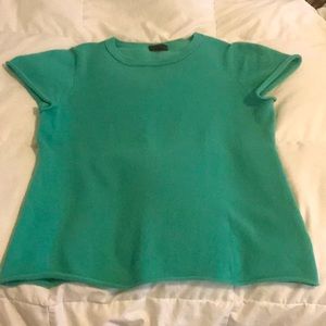 JCrew cashmere short sleeve crewneck sweater.